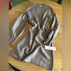 NWT Calvin Klein Tan Sweater Dress